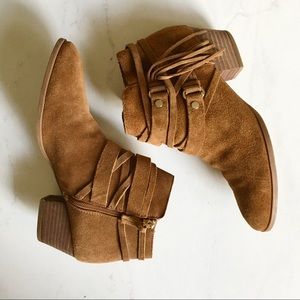 Franco Sarto Gonzalez Tassel Suede Ankle Bootie